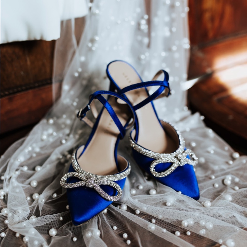 Blue bridal shoe